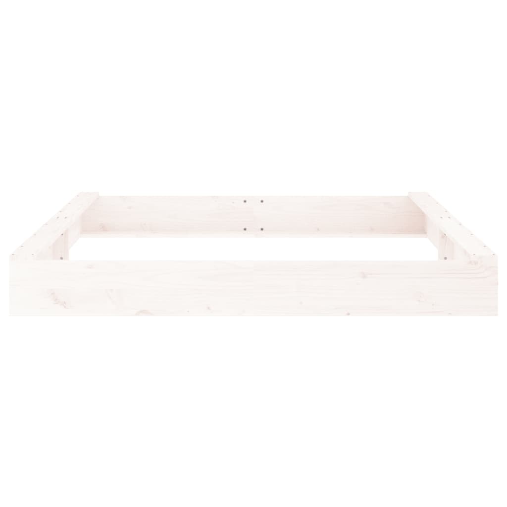 vidaXL Sandbox with Seats White Square Solid Wood Pine - 160 x 160 x 20 cm