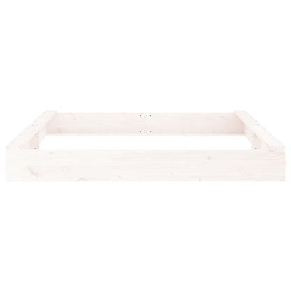 vidaXL Sandbox with Seats White Square Solid Wood Pine - 160 x 160 x 20 cm