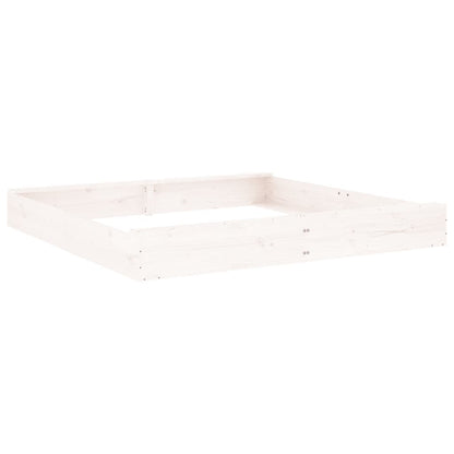 vidaXL Sandbox with Seats White Square Solid Wood Pine - 160 x 160 x 20 cm
