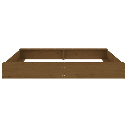 vidaXL Sandbox with Seats Honey Brown Square Solid Wood Pine - 160 x 160 x 20 cm
