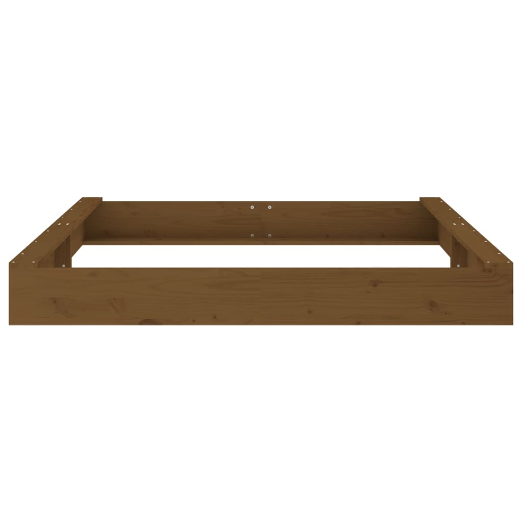 vidaXL Sandbox with Seats Honey Brown Square Solid Wood Pine - 160 x 160 x 20 cm