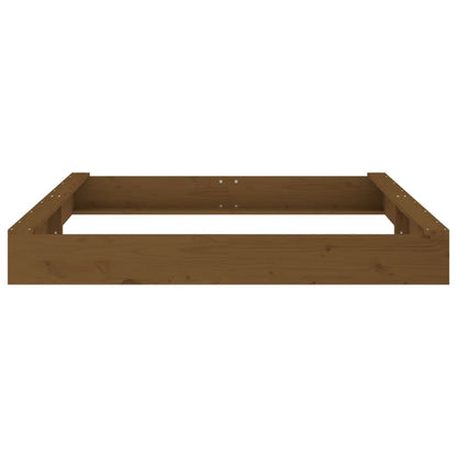 vidaXL Sandbox with Seats Honey Brown Square Solid Wood Pine - 160 x 160 x 20 cm