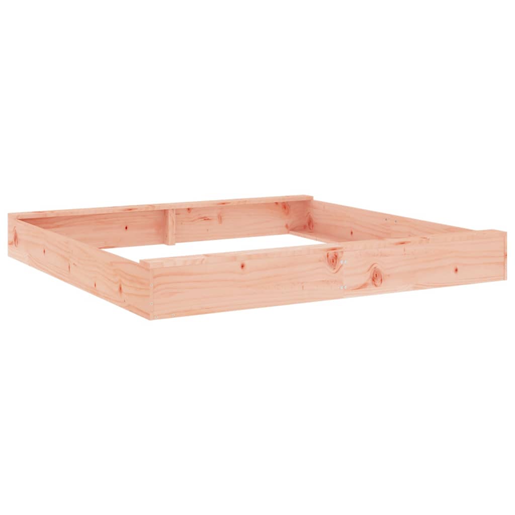 vidaXL Sandbox with Seats Square Solid Wood Douglas - Brown - 160 x 160 x 20 cm
