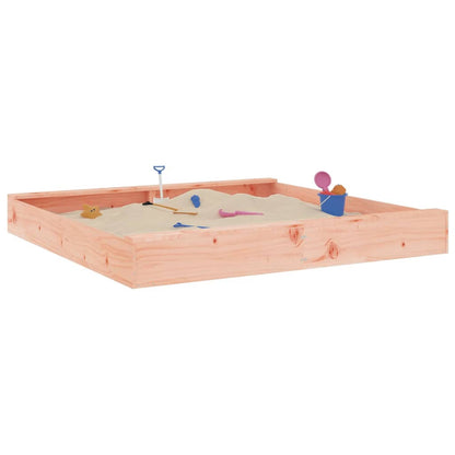 vidaXL Sandbox with Seats Square Solid Wood Douglas - Brown - 160 x 160 x 20 cm