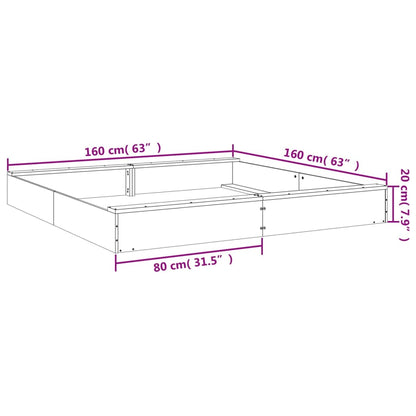 vidaXL Sandbox with Seats Square Solid Wood Douglas - Brown - 160 x 160 x 20 cm