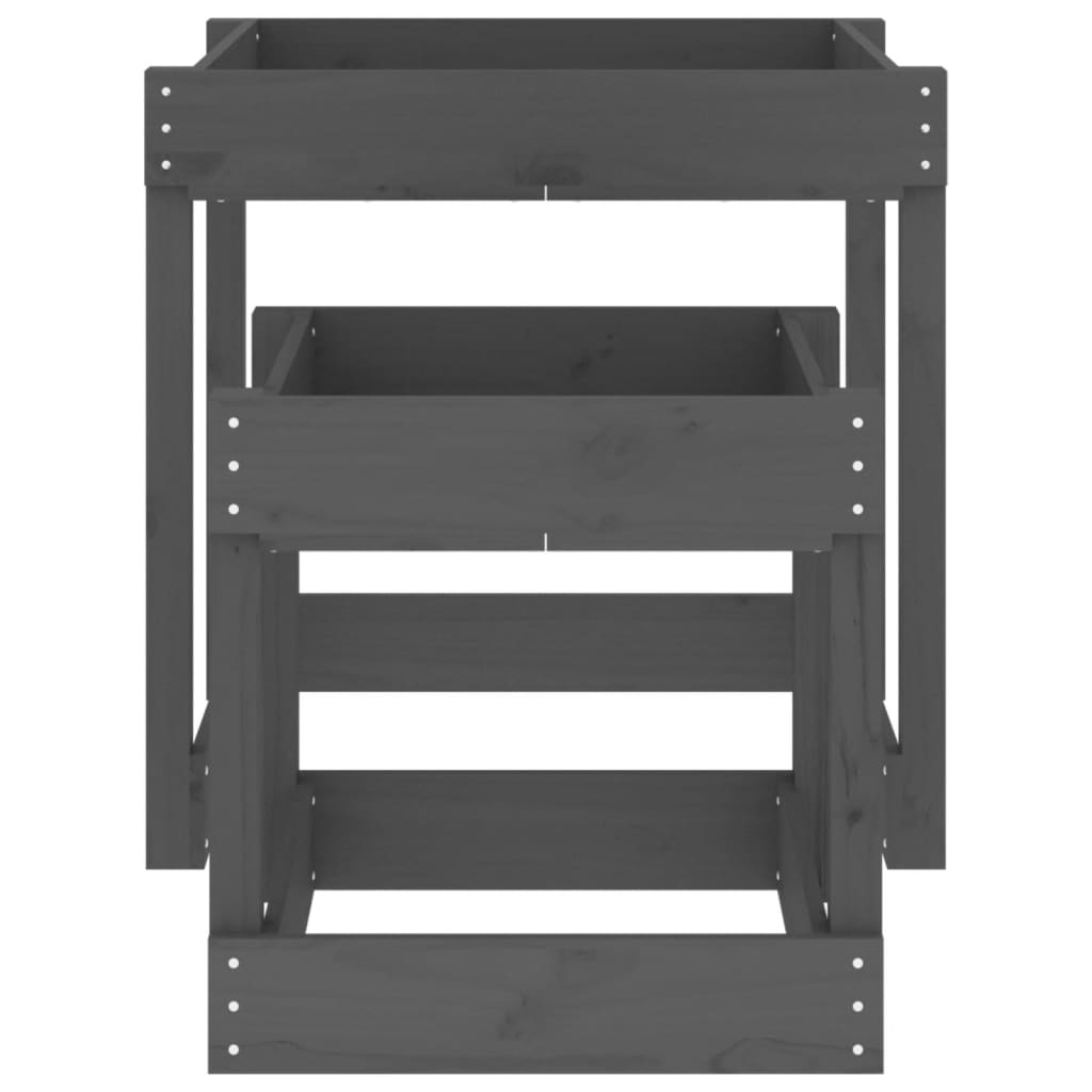vidaXL Sand Tables 2 pcs Grey Solid Wood Pine - grey pine