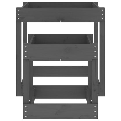 vidaXL Sand Tables 2 pcs Grey Solid Wood Pine - grey pine