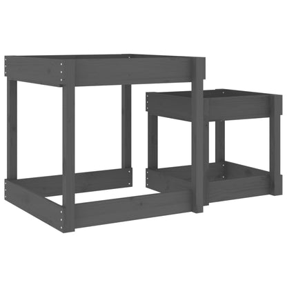 vidaXL Sand Tables 2 pcs Grey Solid Wood Pine - grey pine