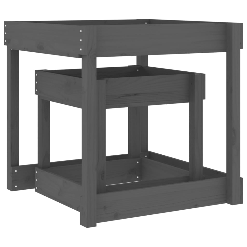 vidaXL Sand Tables 2 pcs Grey Solid Wood Pine - grey pine