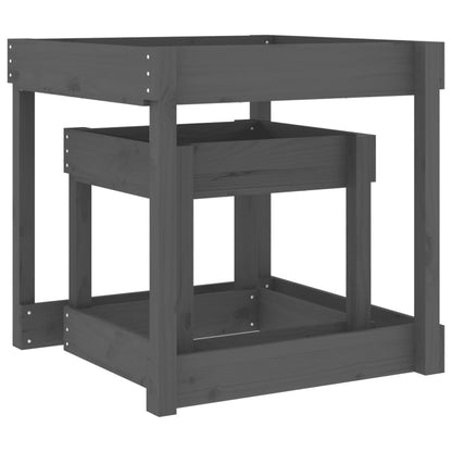 vidaXL Sand Tables 2 pcs Grey Solid Wood Pine - grey pine
