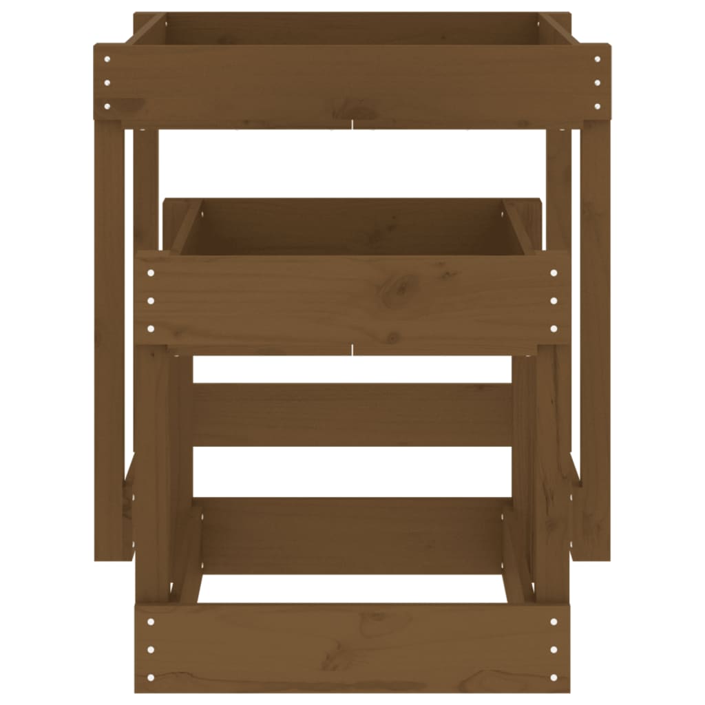 vidaXL Sand Tables 2 pcs Honey Brown Solid Wood Pine - honey brown pine
