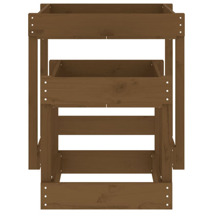 vidaXL Sand Tables 2 pcs Honey Brown Solid Wood Pine - honey brown pine