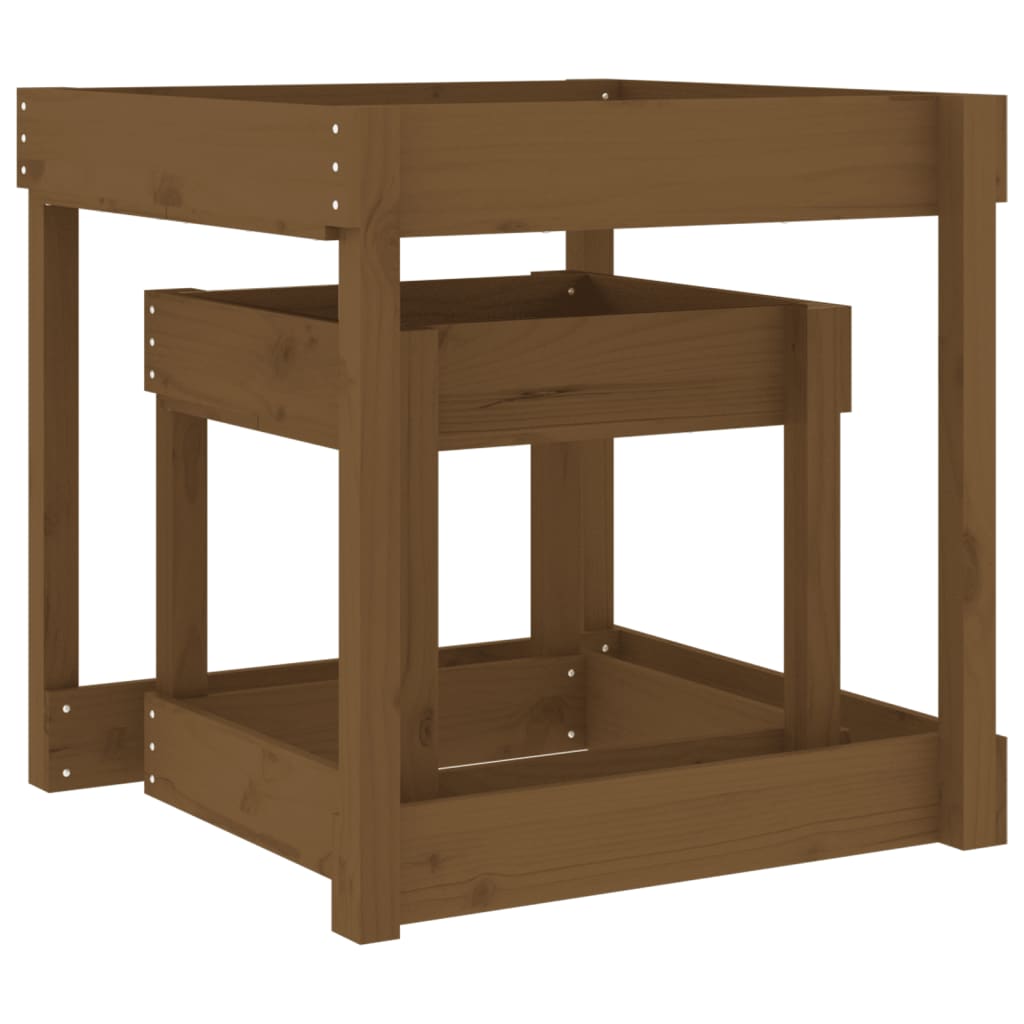 vidaXL Sand Tables 2 pcs Honey Brown Solid Wood Pine - honey brown pine