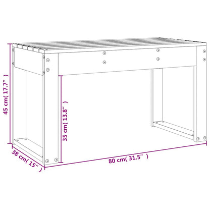 vidaXL Garden Bench White 80x38x45 cm Solid Wood Pine