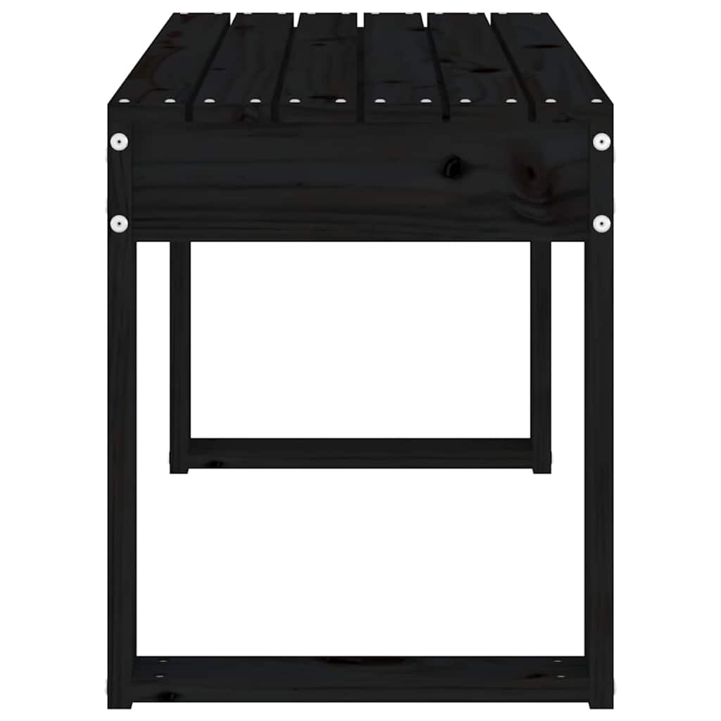 vidaXL Garden Bench Black 80x38x45 cm Solid Wood Pine