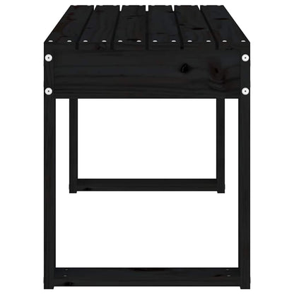 vidaXL Garden Bench Black 80x38x45 cm Solid Wood Pine