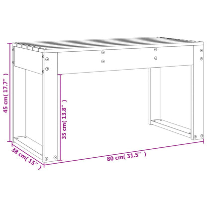 vidaXL Garden Bench Black 80x38x45 cm Solid Wood Pine
