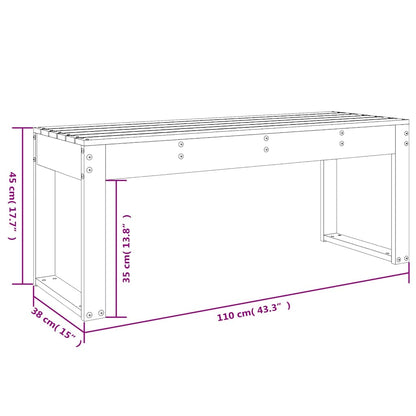 vidaXL Garden Bench Honey Brown 110x38x45 cm Solid Wood Pine