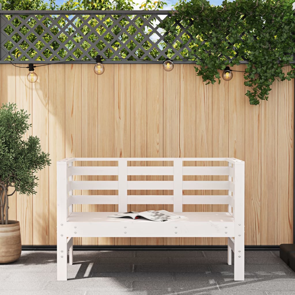 vidaXL Garden Bench White 111.5x53x71 cm Solid Wood Pine