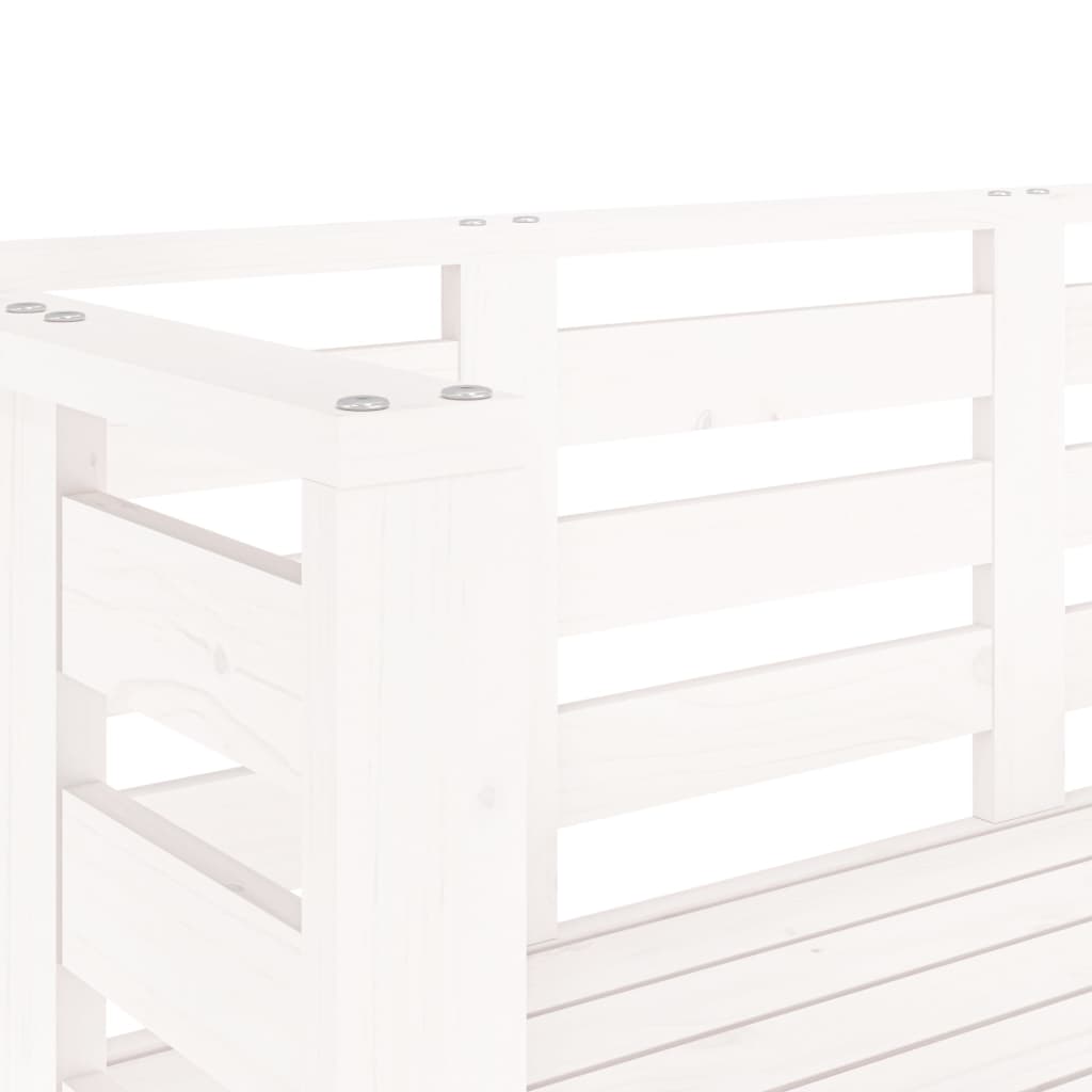 vidaXL Garden Bench White 111.5x53x71 cm Solid Wood Pine