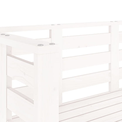 vidaXL Garden Bench White 111.5x53x71 cm Solid Wood Pine