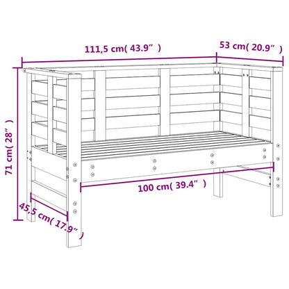 vidaXL Garden Bench White 111.5x53x71 cm Solid Wood Pine