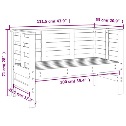 vidaXL Garden Bench Grey 111.5x53x71 cm Solid Wood Pine