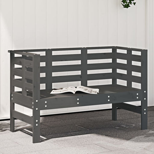 vidaXL Garden Bench Grey 111.5x53x71 cm Solid Wood Pine