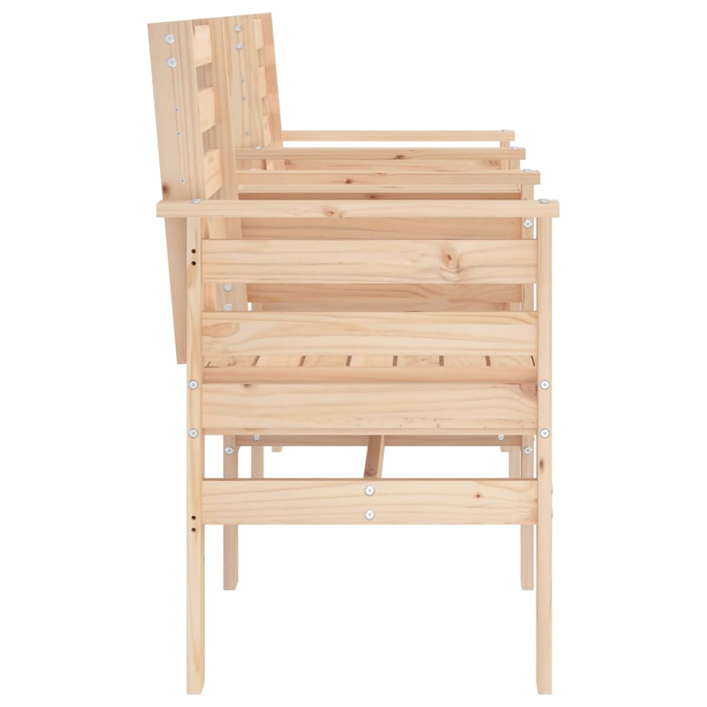 vidaXL Garden Bench with Table 2-Seater Solid Wood Pine - Brown