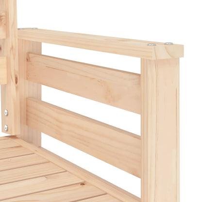 vidaXL Garden Bench with Table 2-Seater Solid Wood Pine - Brown