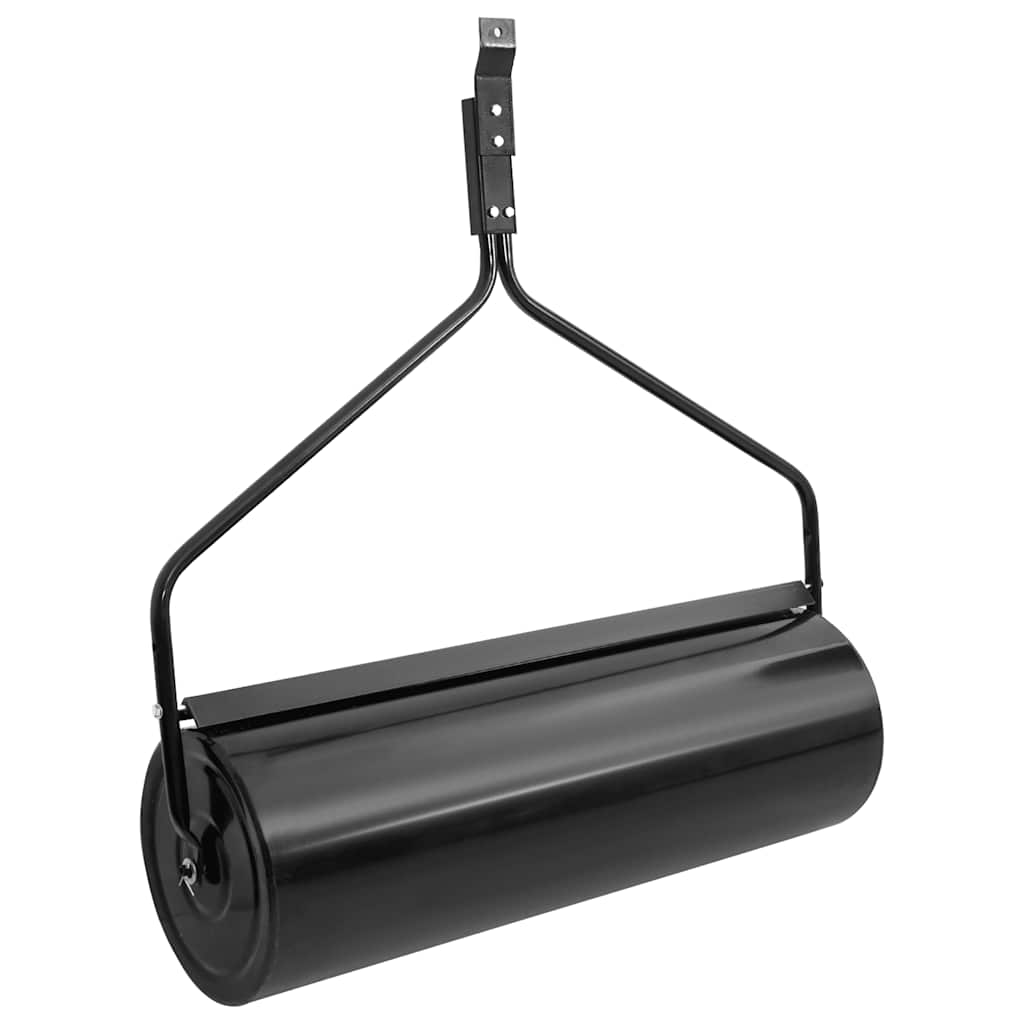vidaXL Garden Lawn Roller Push Black 63 L Iron - Multicolour - 30 x 90 cm
