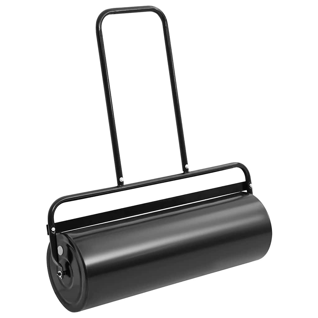 vidaXL Garden Lawn Roller Push Black 63 L Iron and Steel - 30 x 90 cm
