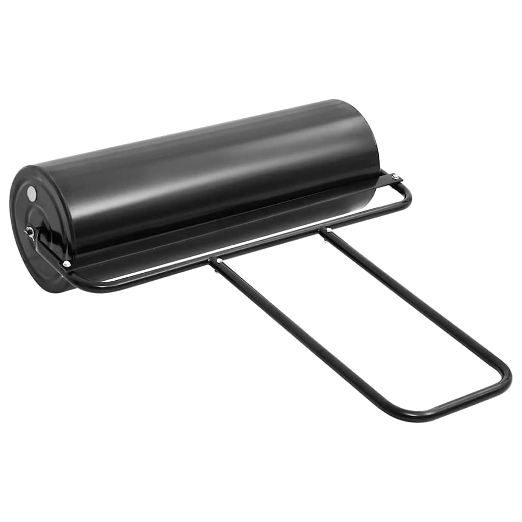 vidaXL Garden Lawn Roller Push Black 63 L Iron and Steel - 30 x 90 cm
