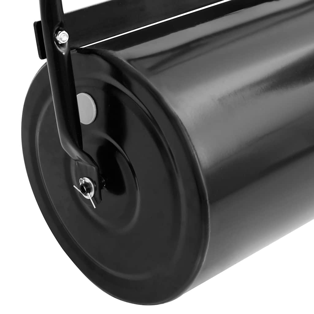 vidaXL Garden Lawn Roller Push Black 63 L Iron and Steel - 30 x 90 cm