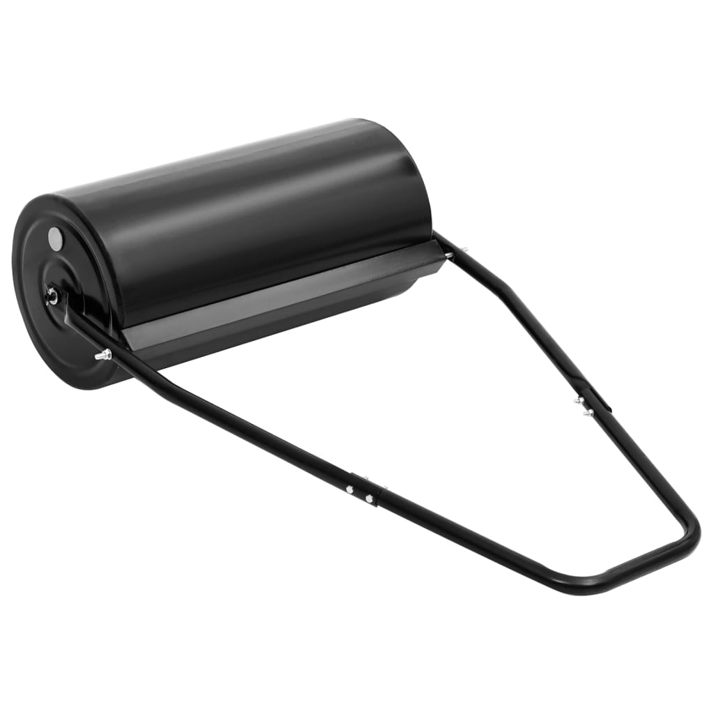 vidaXL Garden Lawn Roller with Handle Black 42 L Iron and Steel - Ø 30 x 60 cm