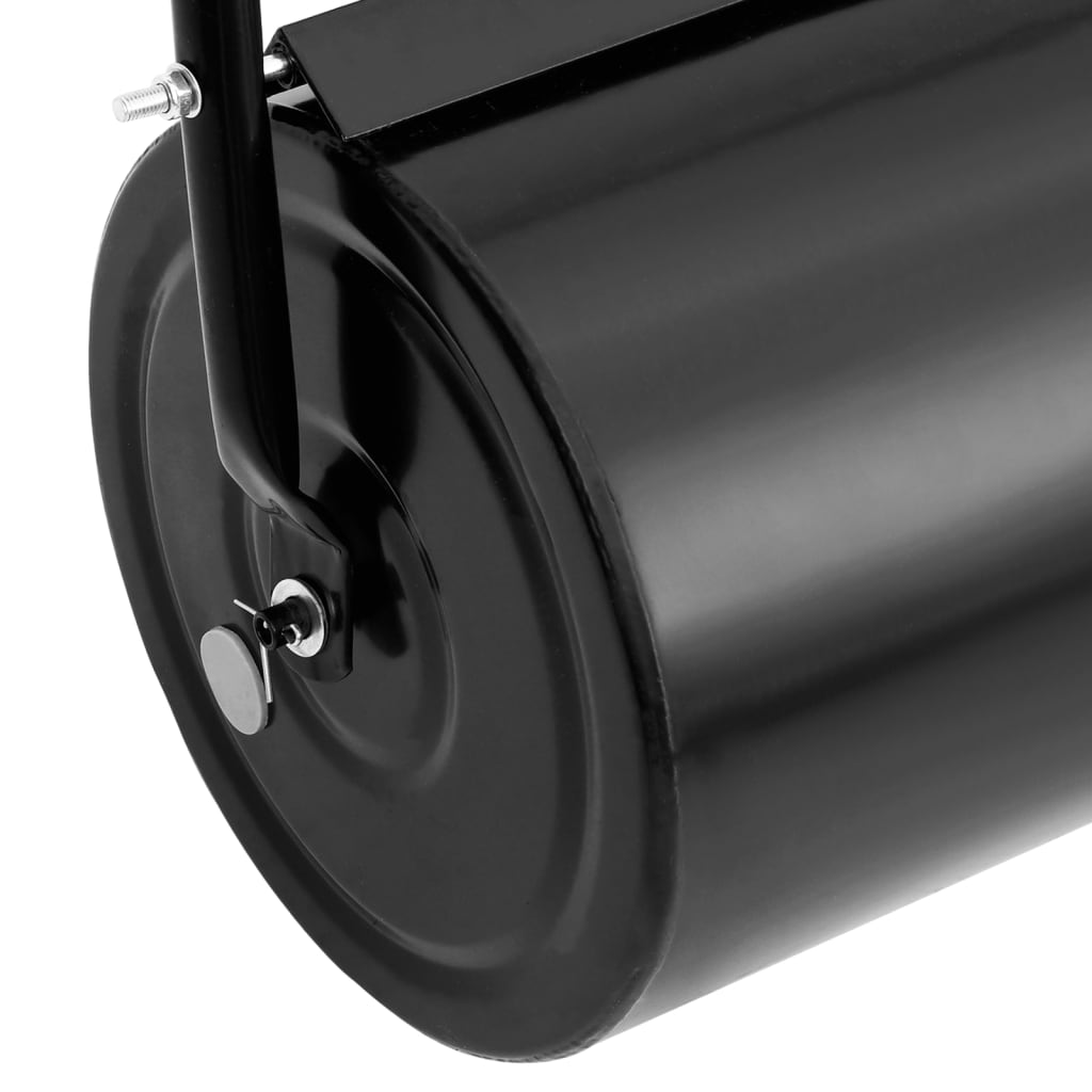 vidaXL Garden Lawn Roller with Handle Black 42 L Iron and Steel - Ø 30 x 60 cm