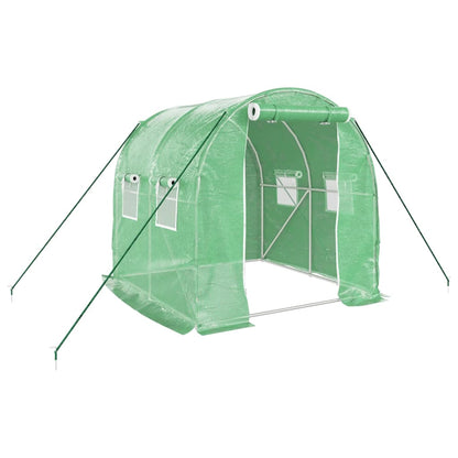 vidaXL Greenhouse with Steel Frame Green 4 m² 2x2x2 m - 2 x 2 x 2 m