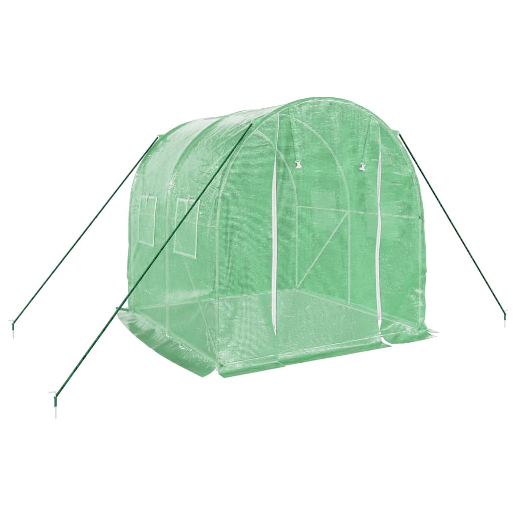 vidaXL Greenhouse with Steel Frame Green 4 m² 2x2x2 m - 2 x 2 x 2 m