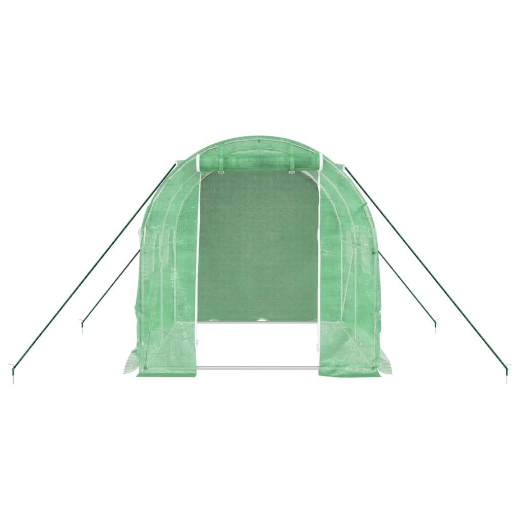 vidaXL Greenhouse with Steel Frame Green 4 m² 2x2x2 m - 2 x 2 x 2 m