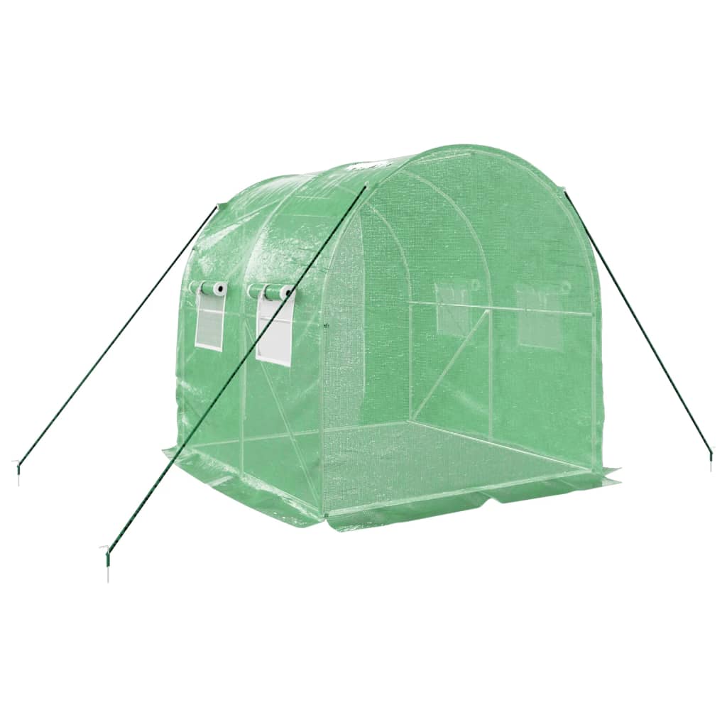 vidaXL Greenhouse with Steel Frame Green 4 m² 2x2x2 m - 2 x 2 x 2 m