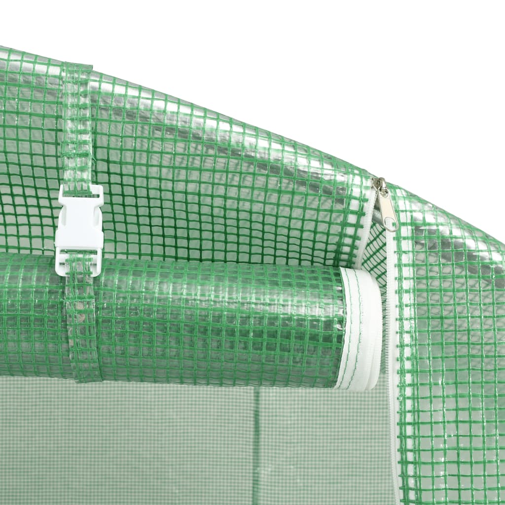 vidaXL Greenhouse with Steel Frame Green 4 m² 2x2x2 m - 2 x 2 x 2 m
