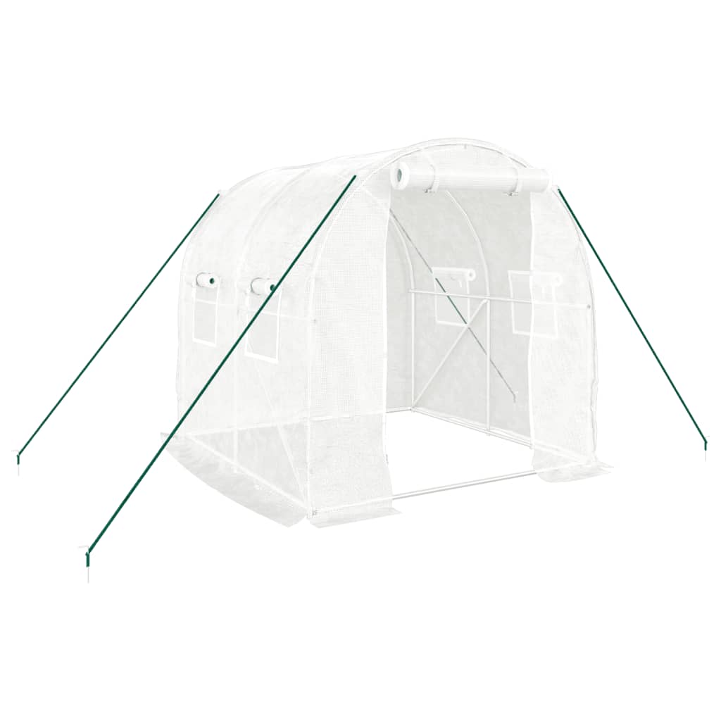 vidaXL Greenhouse with Steel Frame White 4 m² 2x2x2 m - 2 x 2 x 2 m