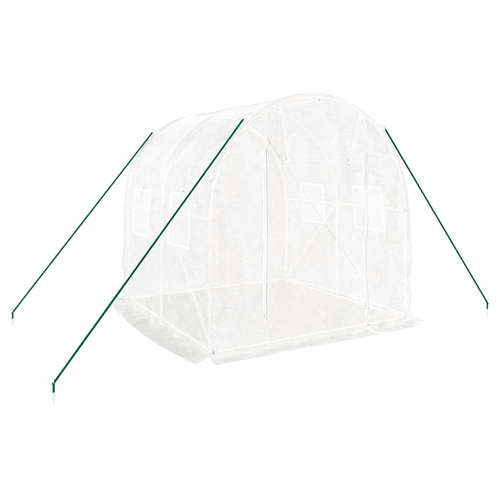 vidaXL Greenhouse with Steel Frame White 4 m² 2x2x2 m - 2 x 2 x 2 m