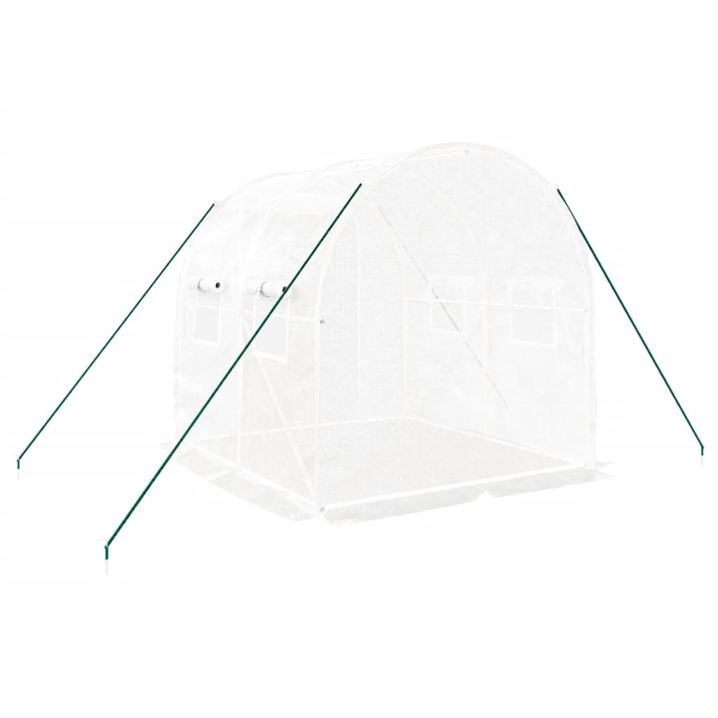 vidaXL Greenhouse with Steel Frame White 4 m² 2x2x2 m - 2 x 2 x 2 m