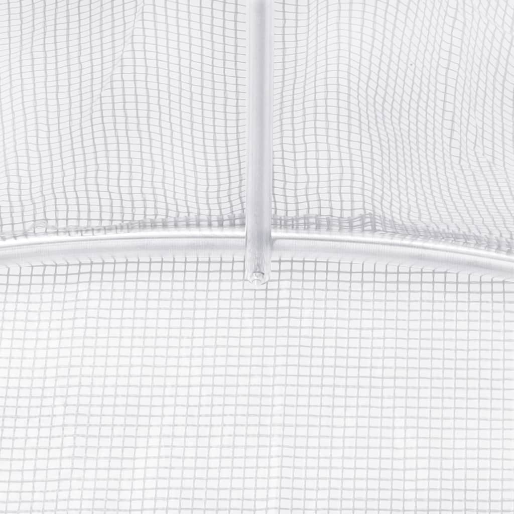 vidaXL Greenhouse with Steel Frame White 4 m² 2x2x2 m - 2 x 2 x 2 m