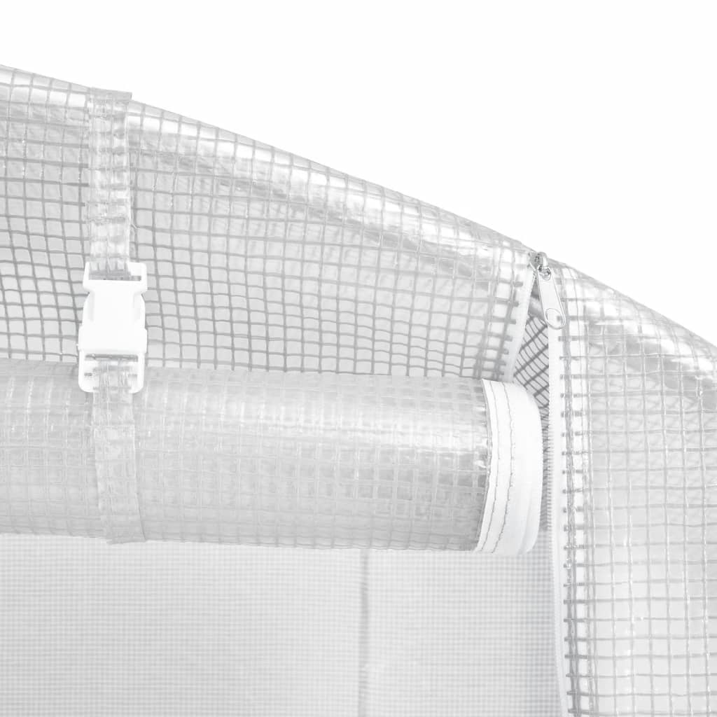 vidaXL Greenhouse with Steel Frame White 4 m² 2x2x2 m - 2 x 2 x 2 m