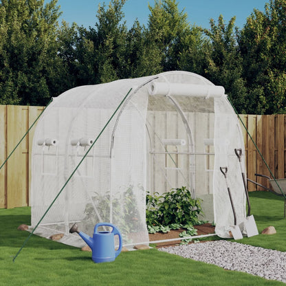 vidaXL Greenhouse with Steel Frame White 4 m² 2x2x2 m - 2 x 2 x 2 m