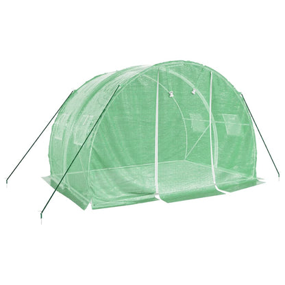 vidaXL Greenhouse with Steel Frame Green 6 m² 3x2x2 m - 3 x 2 x 2 m