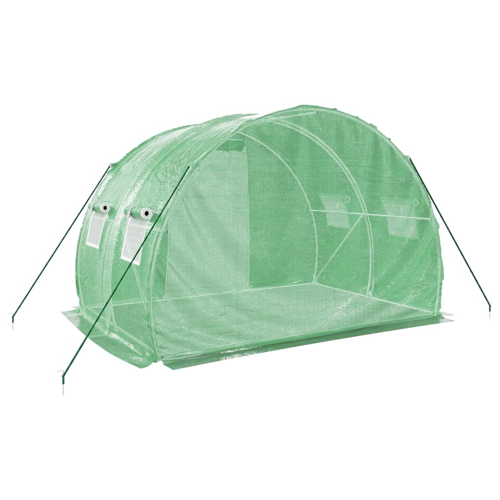 vidaXL Greenhouse with Steel Frame Green 6 m² 3x2x2 m - 3 x 2 x 2 m