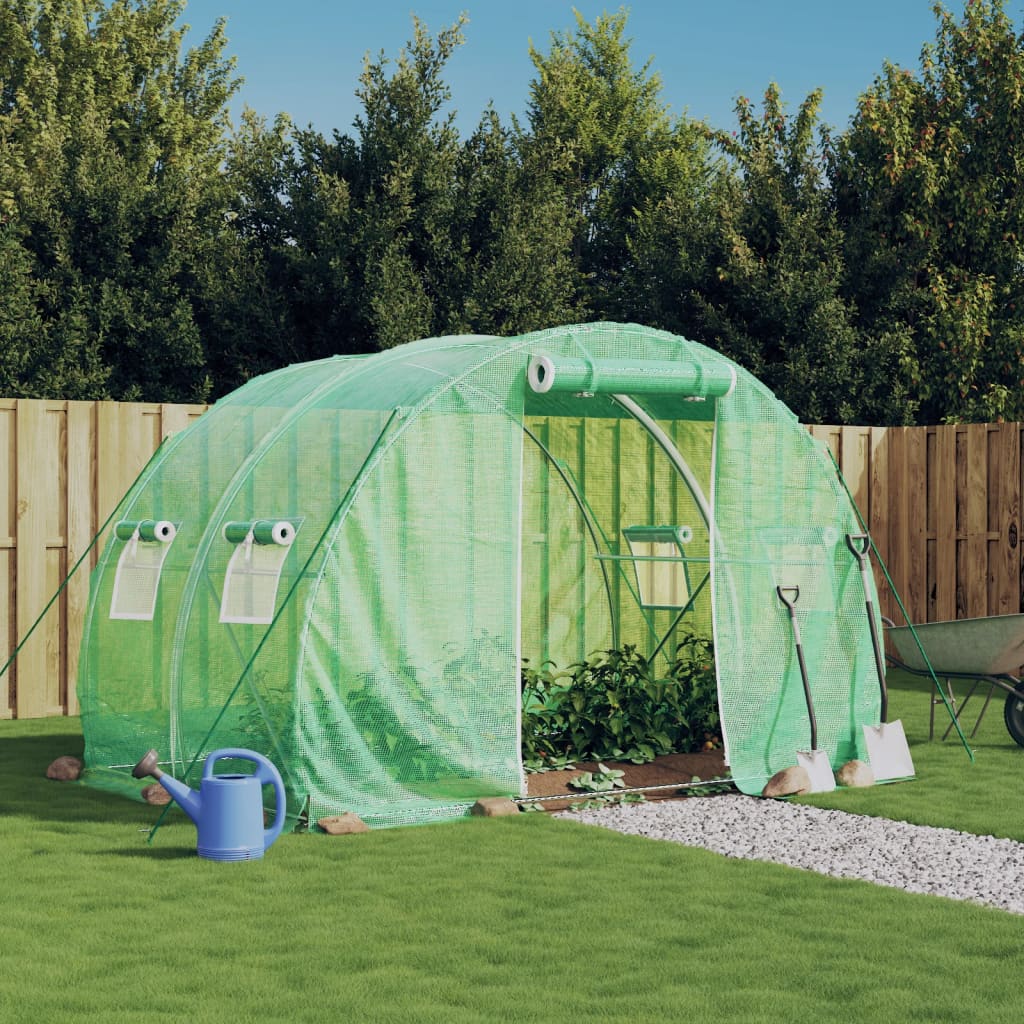 vidaXL Greenhouse with Steel Frame Green 6 m² 3x2x2 m - 3 x 2 x 2 m